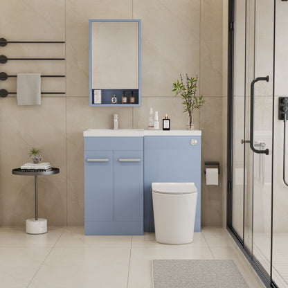 Memphis 1000mm L Shape Waterproof PVC Vanity Unit, L Basin and WC Box