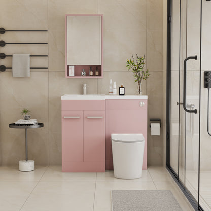 Memphis 1000mm L Shape Waterproof PVC Vanity Unit, L Basin and WC Box