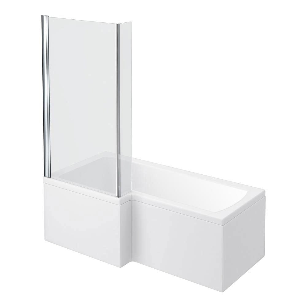 L-Shaped Shower Bath - 1700mm incl. Screen + Panel