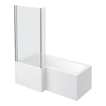 L-Shaped Shower Bath - 1700mm incl. Screen + Panel