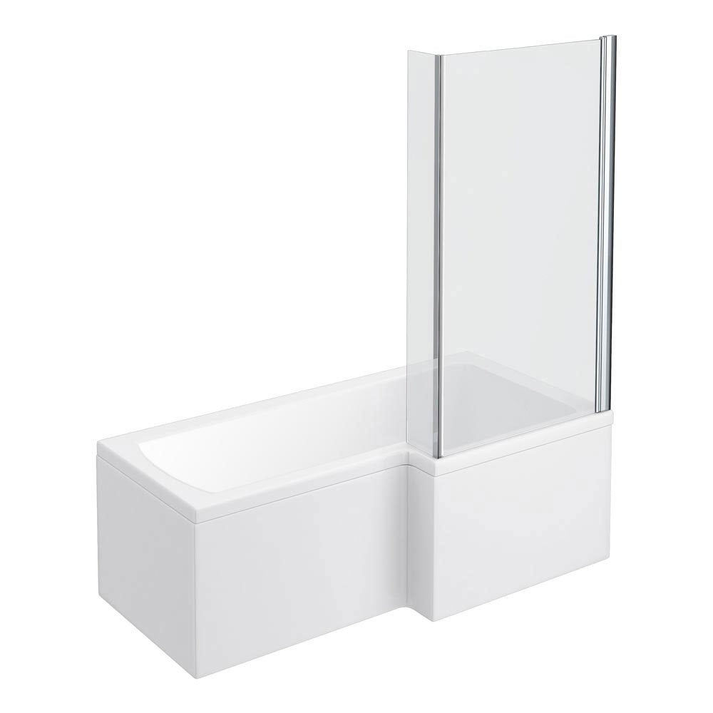 L-Shaped Shower Bath - 1700mm incl. Screen + Panel