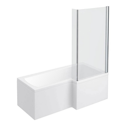 L-Shaped Shower Bath - 1700mm incl. Screen + Panel