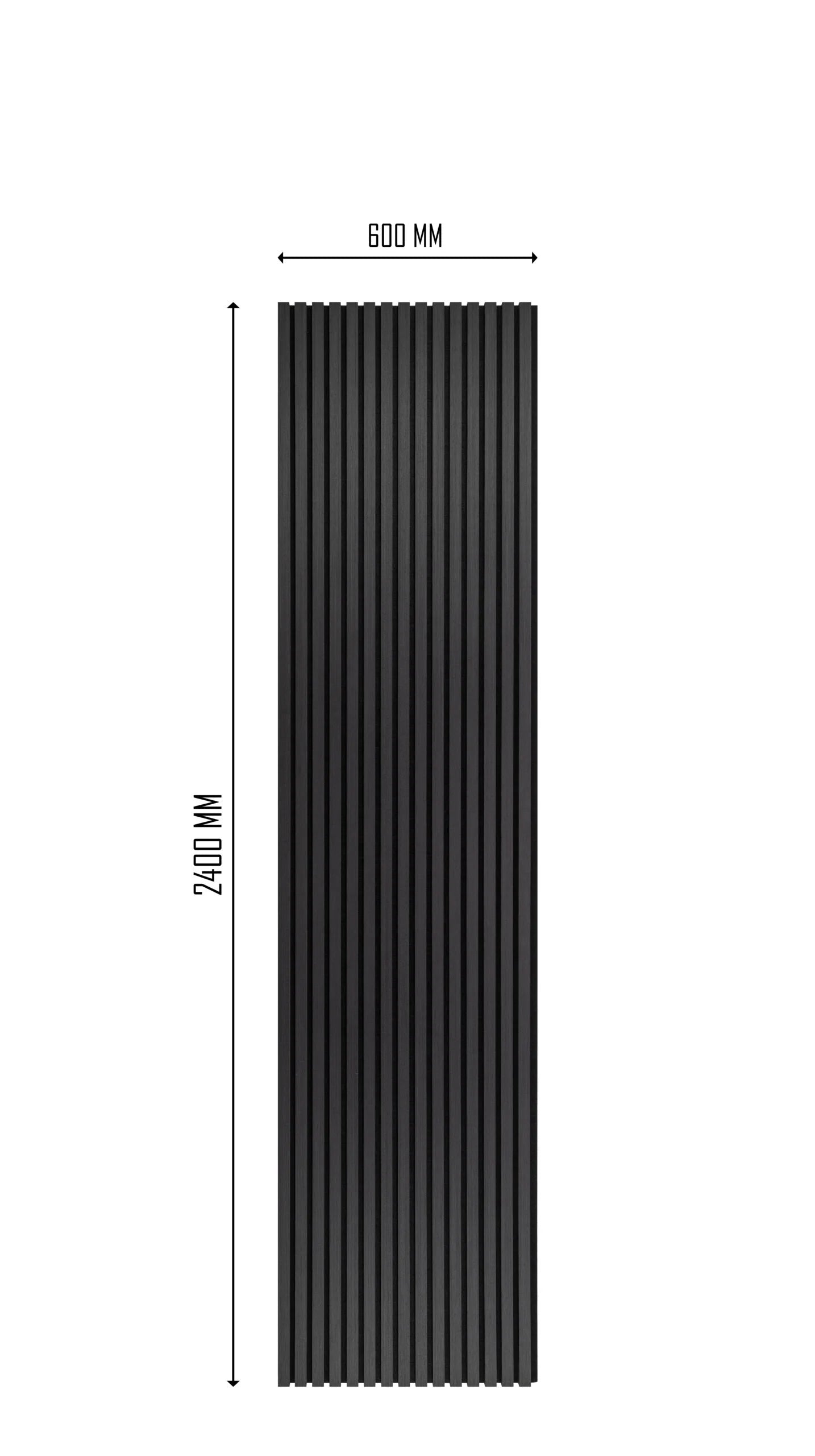 Black Oak Wooden Slat Acoustic Wall Panel 600x2400x21mm