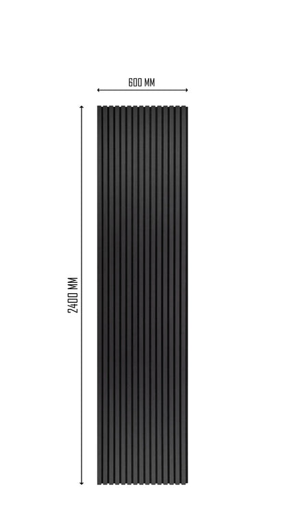 Black Oak Wooden Slat Acoustic Wall Panel 600x2400x21mm