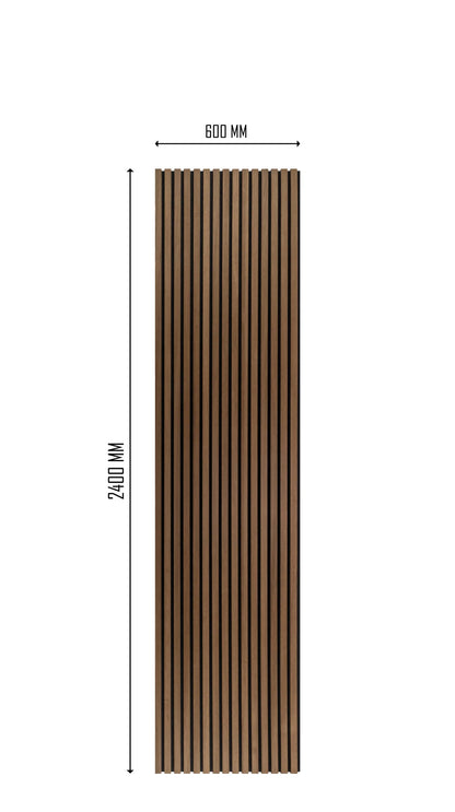 Walnut Wooden Slat Acoustic Wall Panel 600x2400x21mm