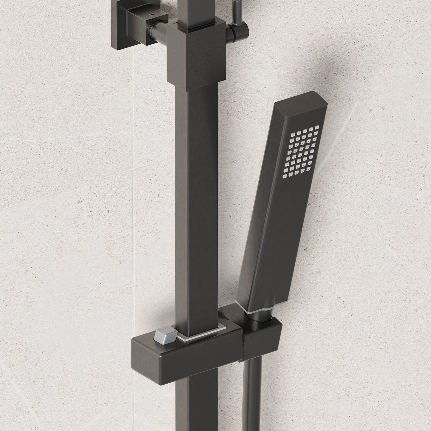 Gunmetal Cool Touch Square Thermostatic Bar Shower
