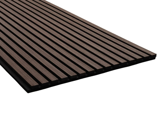 Smoked Walnut Wooden Slat Acoustic Wall Panel 600x2400x21mm