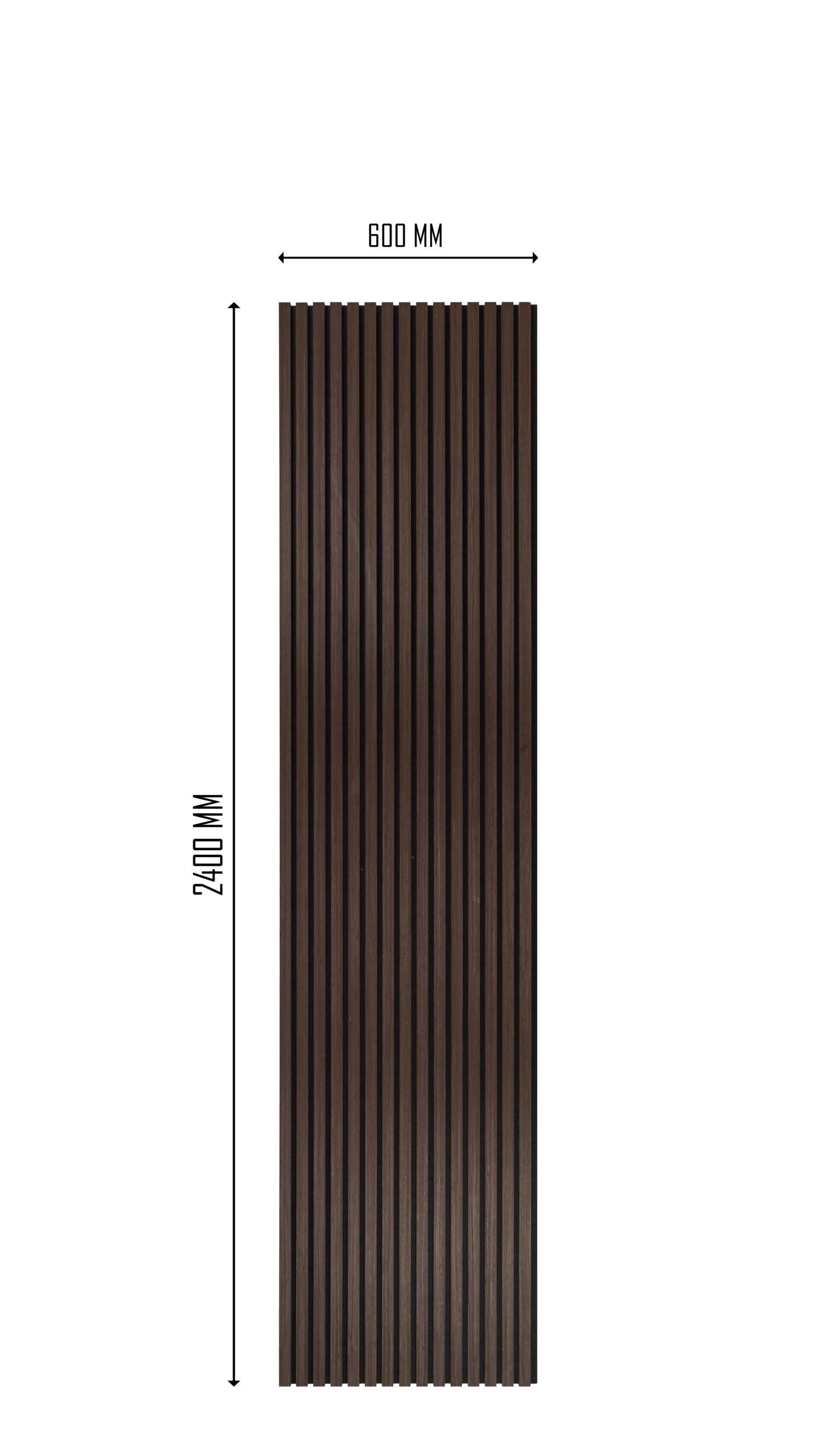 Smoked Walnut Wooden Slat Acoustic Wall Panel 600x2400x21mm