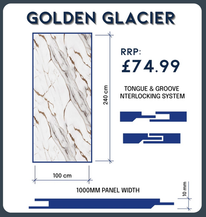 Golden Glacier - 1m Cladding Shower Panels