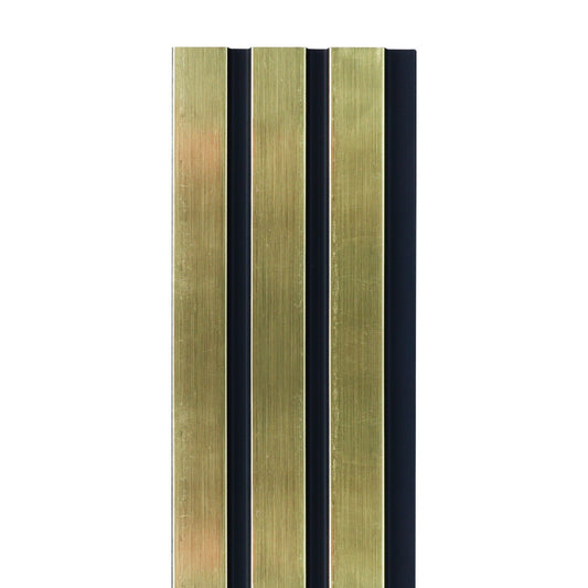 GOLD METALLIC 3D SLAT WALL CLADDING PANEL WATERPROOF