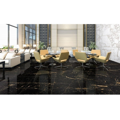 Golden Black 60cm x 60cm Wall and Floor Tile