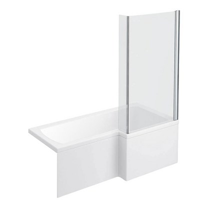 L-Shaped Shower Bath - 1700mm incl. Screen + Panel