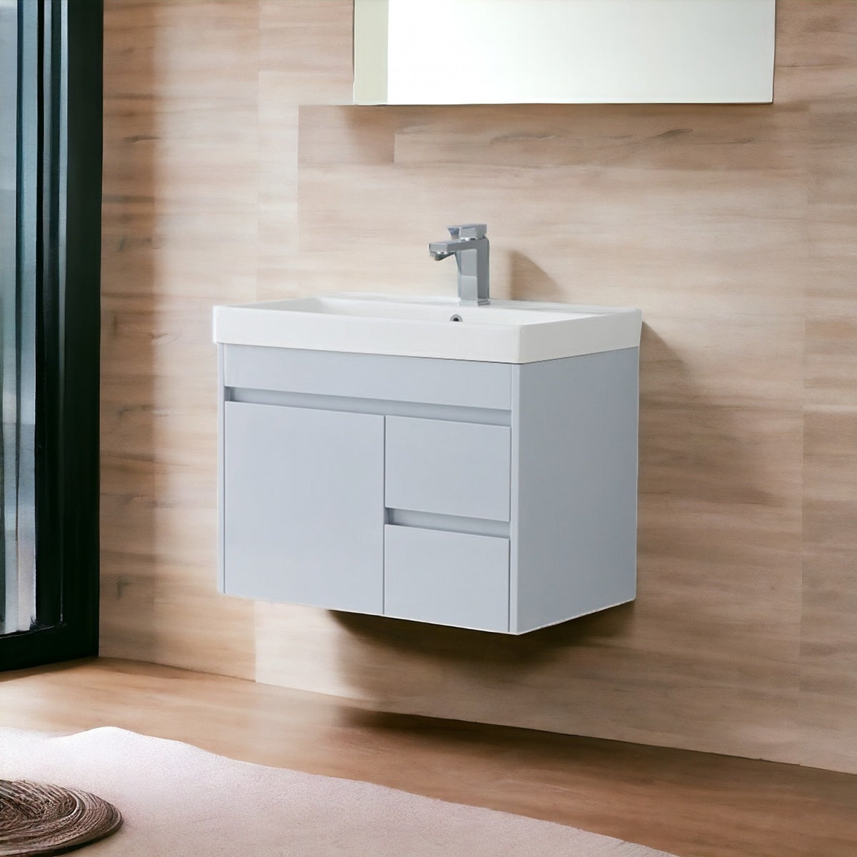Element Light Grey 750mm Full PVC Wall Hung Vanity Unit and Basin