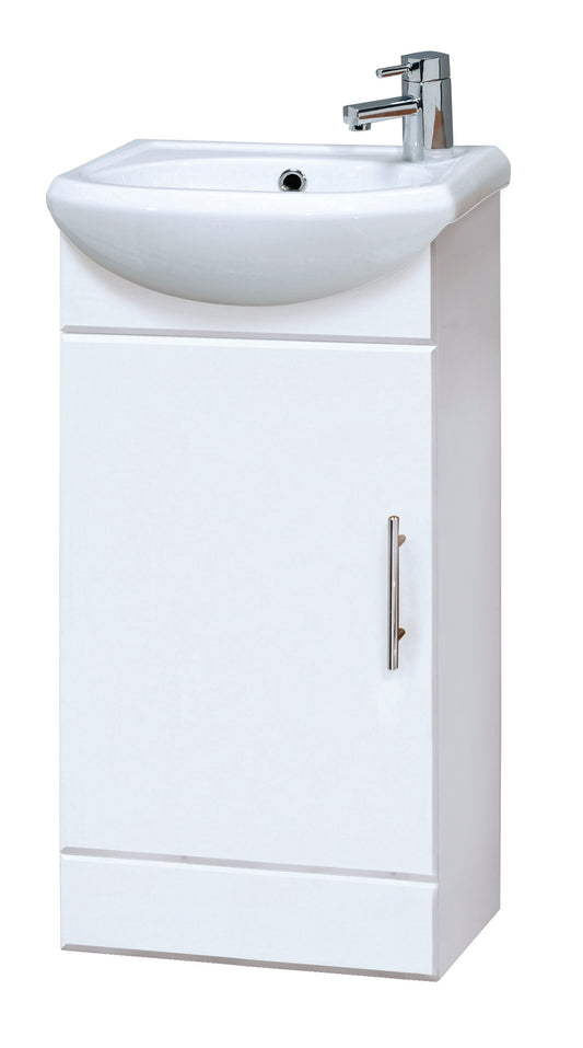 Mayford 400mm Floor Standing Single Door Cloakroom Vanity Unit with Ceramic Basin
