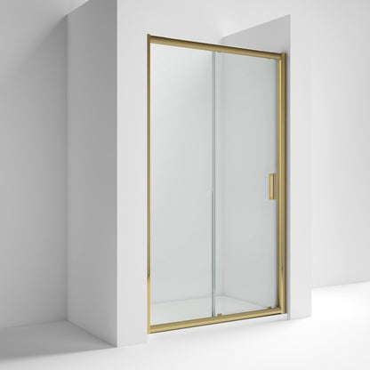 Hygen 6mm Brushed Brass Sliding Shower Door 1000mm